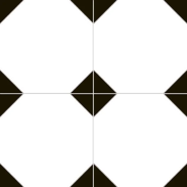 напольная плитка cambridge (chic) 45x45 Черный Белый