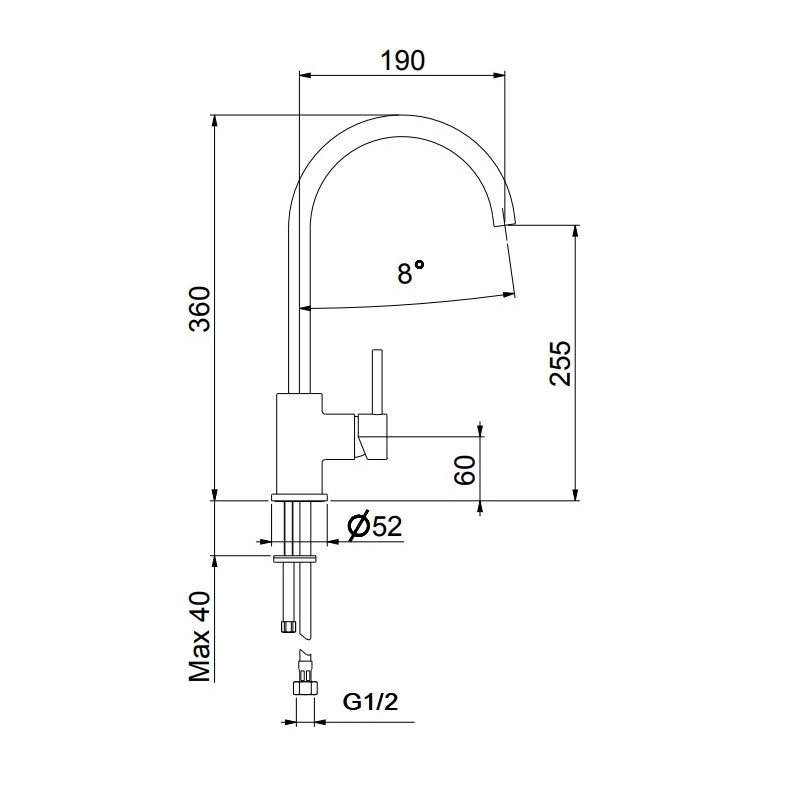 Смеситель для кухни Webert Praga PR920302015, хром