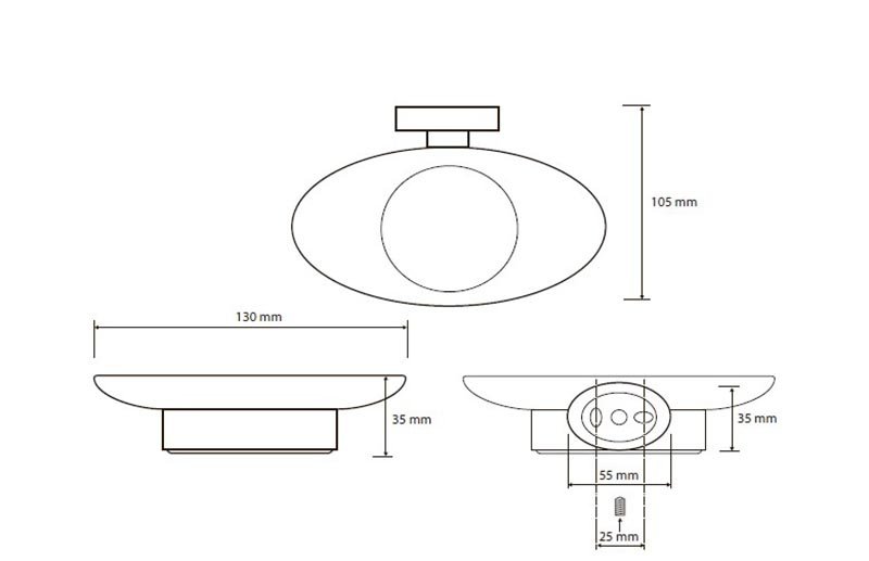 Мыльница 13 см BEMETA OVAL хром