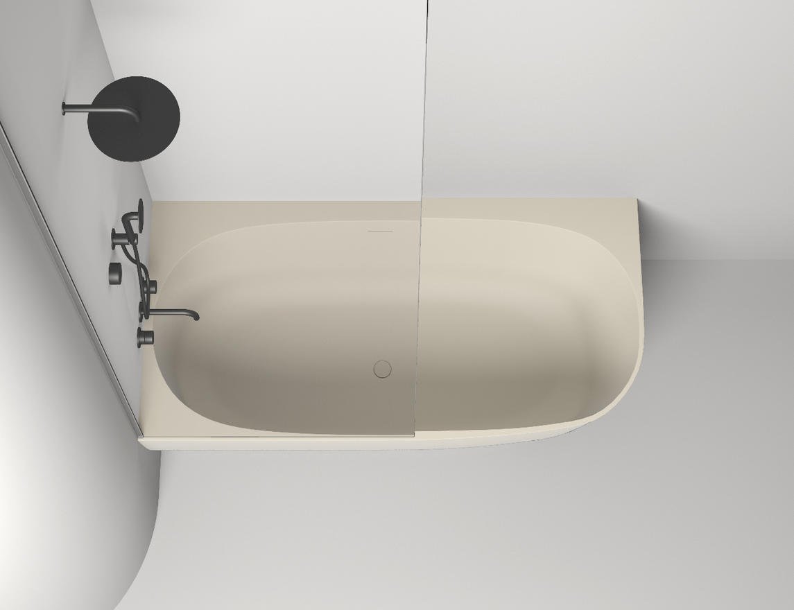 Ванна пристенная угловая матовая 170x85 SALINI Sofia Corner L окраска по RAL 102525MRF