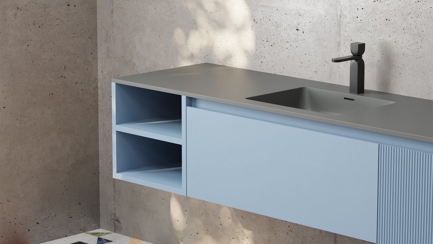 Тумба со столешницей 1000х500х400 см Salini DOMINO 27D310F RAL