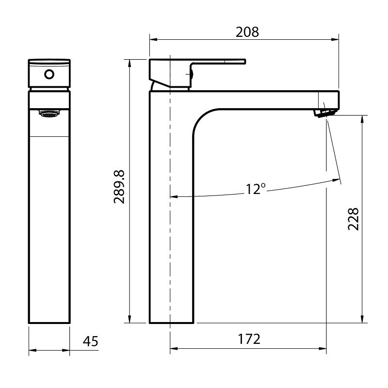 Смеситель для раковины чаши Koller Pool ROUND ARC RA0200XL