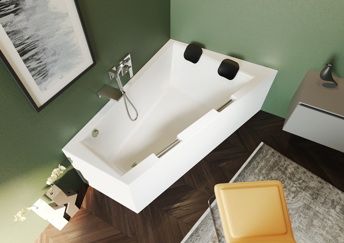 Ванна акриловая RIHO DOPPIO R PLUG & PLAY 180x130 BD4400500000000