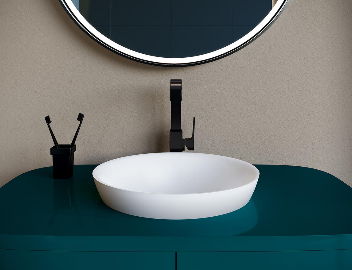 Раковина каменная Salini MAREA 03 1802203MRH окрашена по RAL снаружи