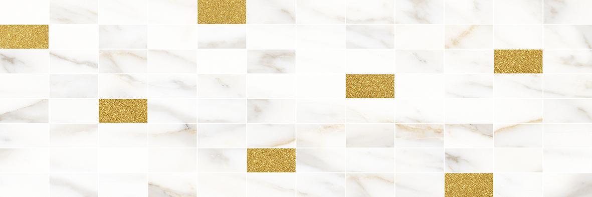 aragon декор мозаичный белый золото Белый
