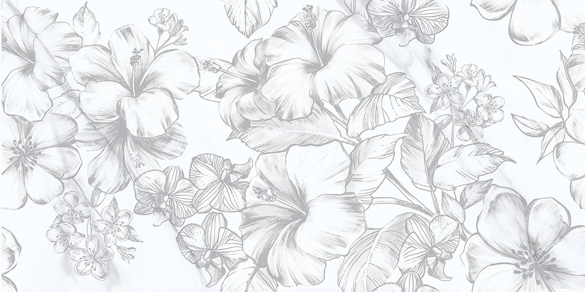 плитка настенная 31,5*63 carrara flowers Белый