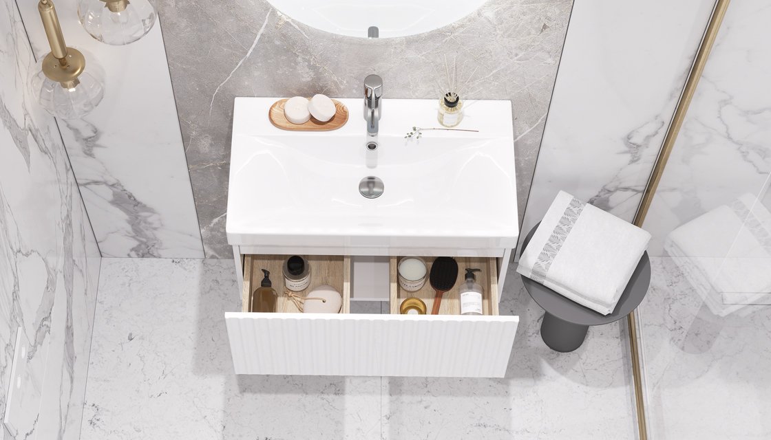 Тумба подвесная VELVEX Compo 70.1Y белый под раковину VELVEX 9696-60