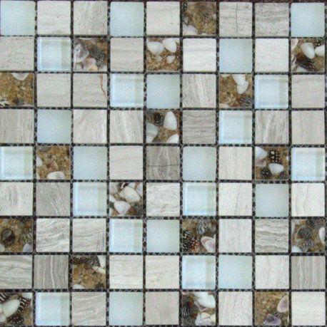 imagine mosaic gmbn23-011 мозаика из смеси стекла,камня и металла 30х30 Серый