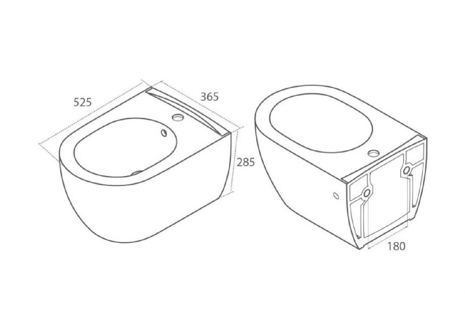 Подвесной биде матовый BOHEME Bianca 964-WM