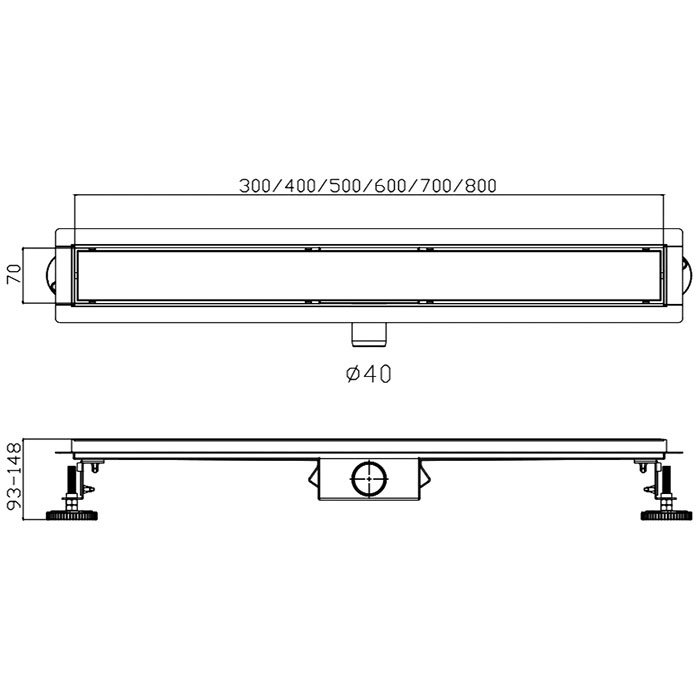 Трап душевой 50x7 Haiba HB93500-7 черный