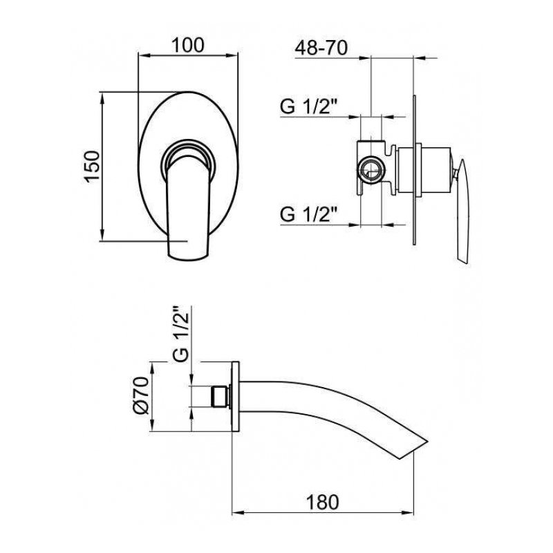 Смеситель для раковины Webert Aria AI830606560 черный