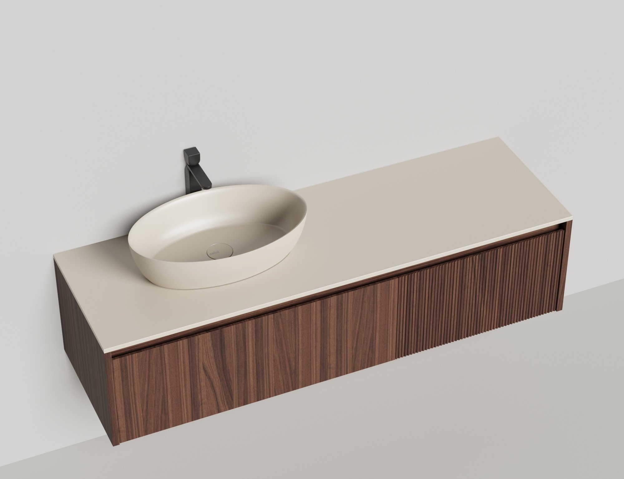 Подвесная тумба со столешницей Salini Domino 140x50 шпон 27D214