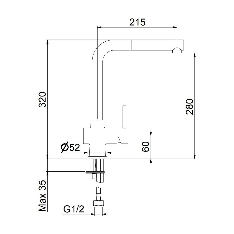 Смеситель для кухни Webert Lisbona LS940302560, Черный