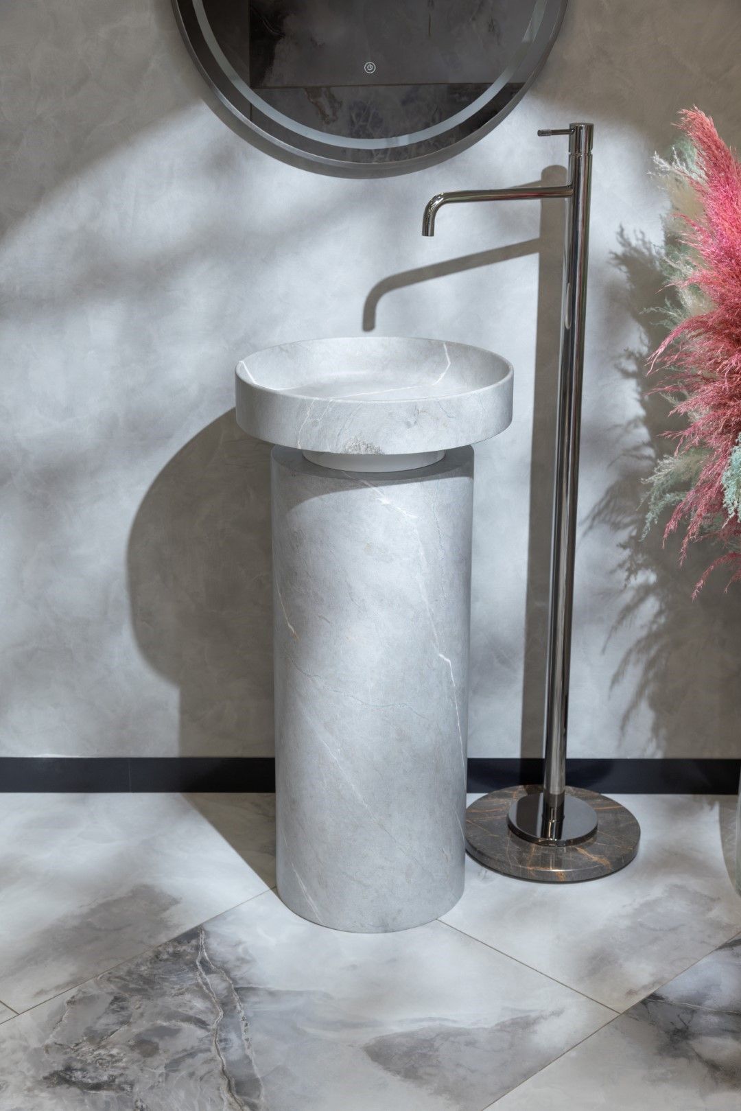 Пьедестал для раковины  Boheme Corian 801-base-grey серый