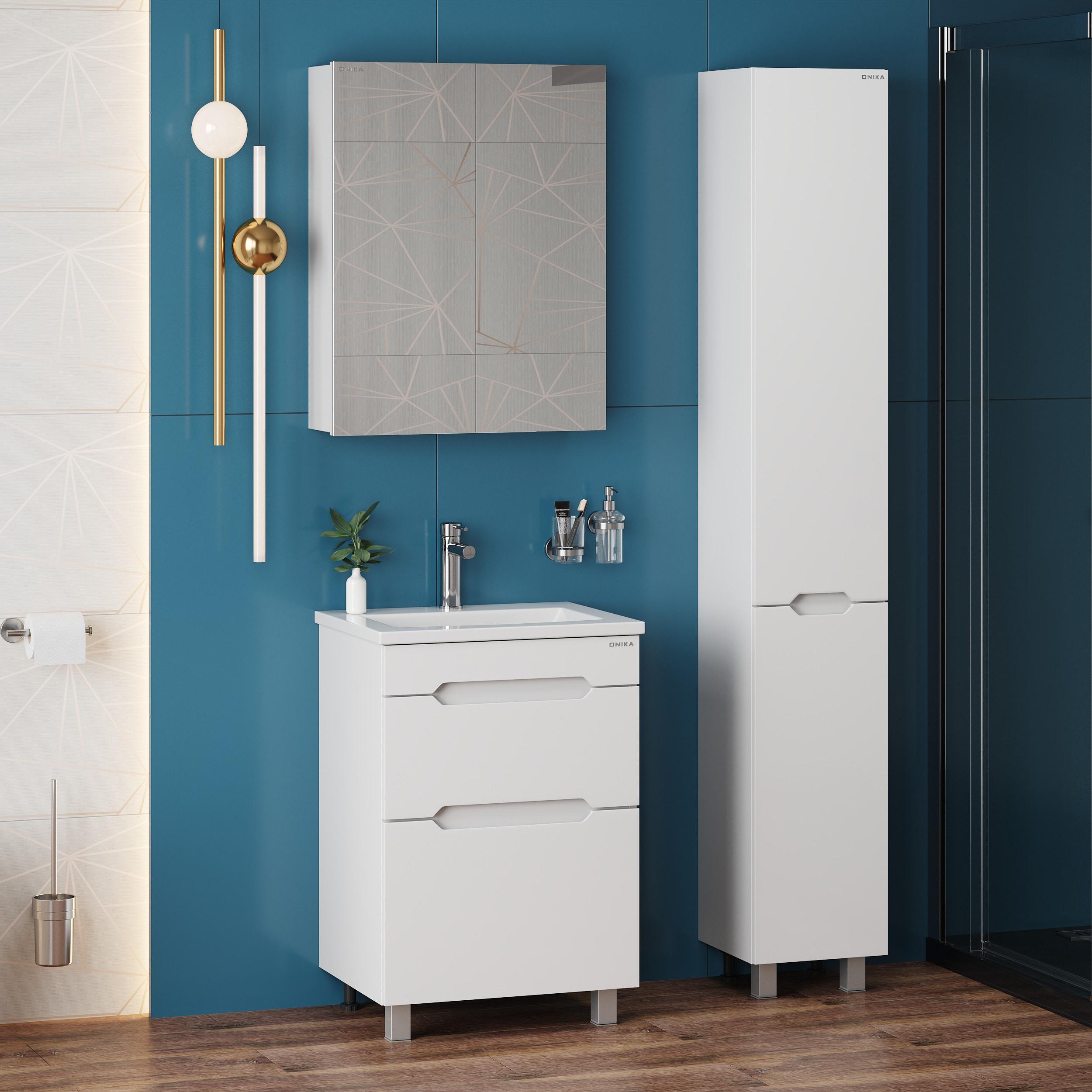 Тумба Onika Айленд 50 напольная, белая (ум. Сomo-50) 105039