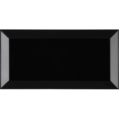 настенная плитка (кабанчик) biselado negro brillo 7,5x15 Черный