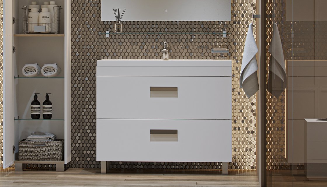 Тумба напольная VELVEX Orlando 100 белый матовый