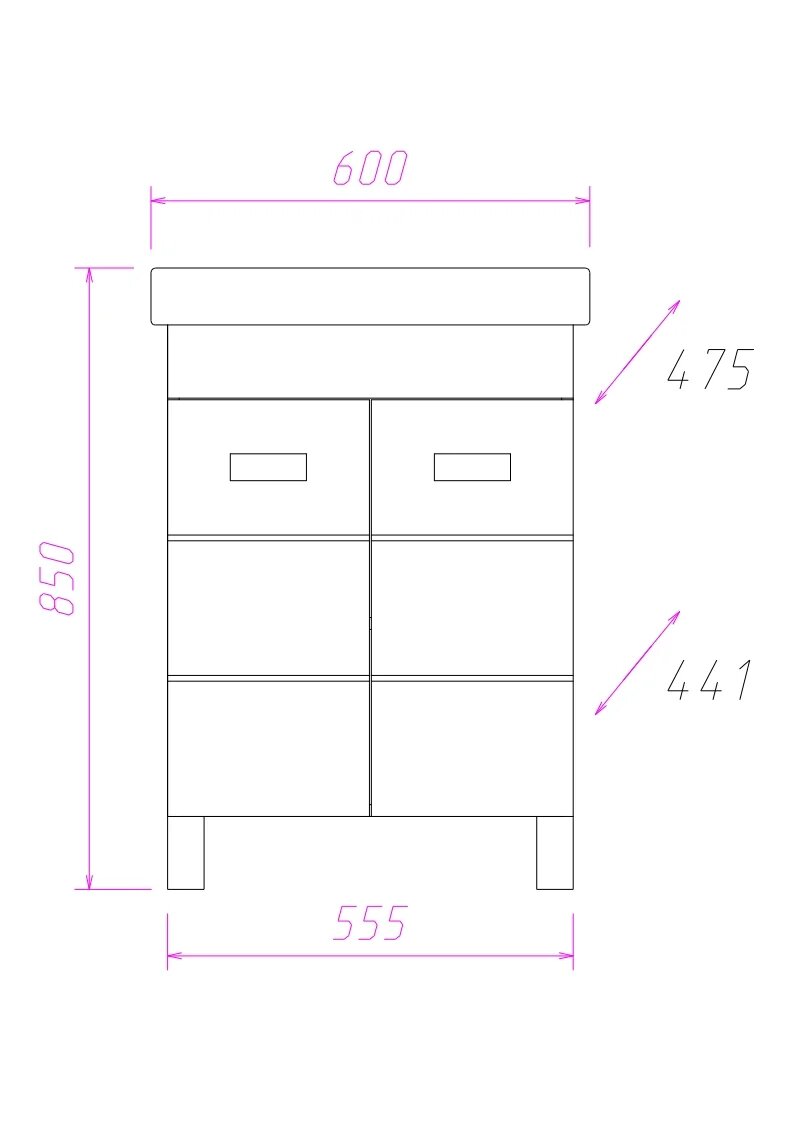 Тумба Onika БАЛТИКА-КВАДРО 60.10 под раковину Santek Тигода 60