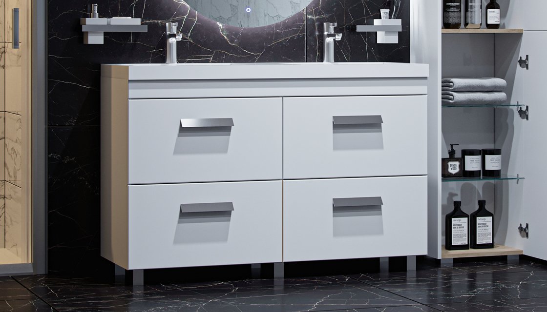 Тумба напольная VELVEX Orlando 120 белый матовый