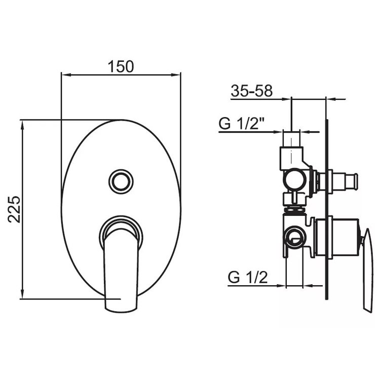 Смеситель ванны с душем Webert Aria AI860101015
