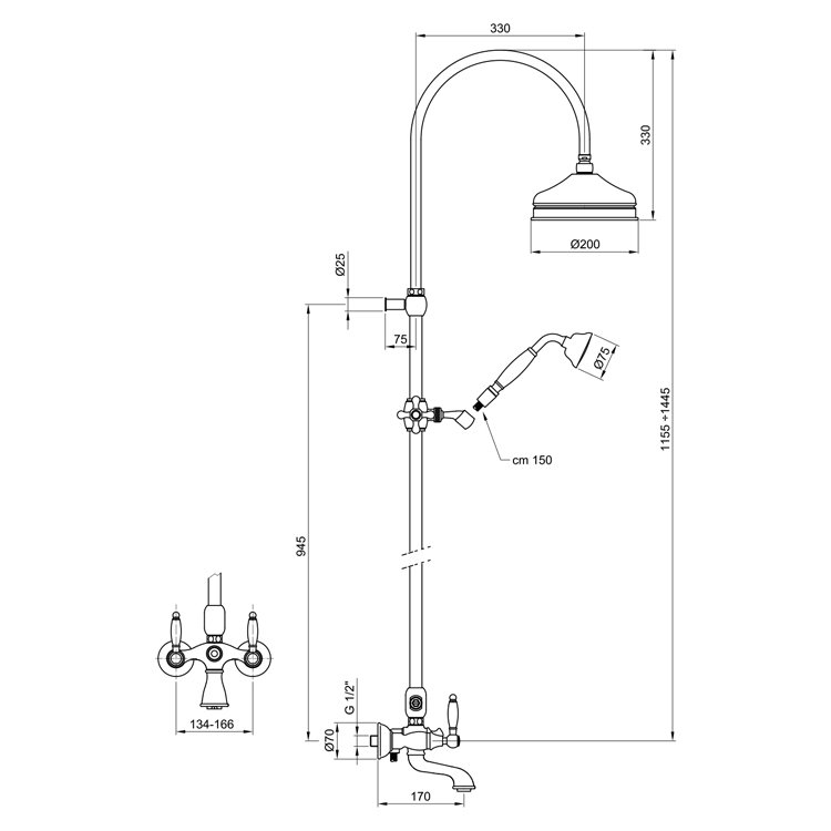 Душевая система Webert Dorian DO721208015