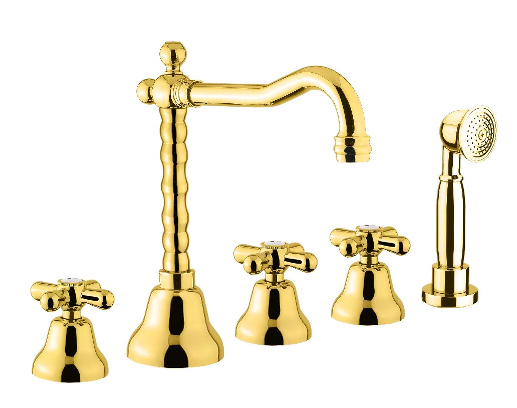 Смеситель на борт ванны Webert Armony AM730402010 золото