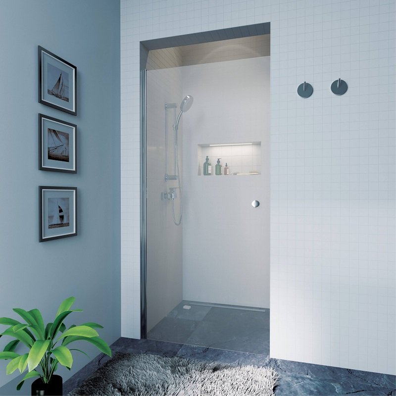 Душевые двери 1-секционная Koller Pool QP10 80х195 профиль хром стекло матовое