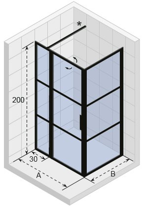 Душевое ограждение 110x100x200 RIHO SZ GRID GB203
