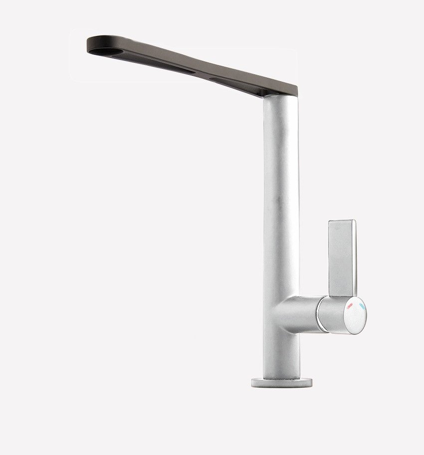 Смеситель для кухни Webert Essential EN920302441, Черный/сталь