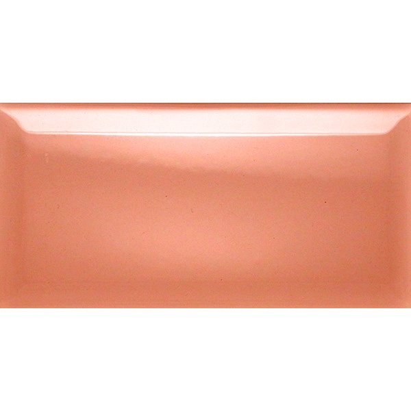 настенная плитка (кабанчик) biselado coral brillo 7,5x15 Розовый