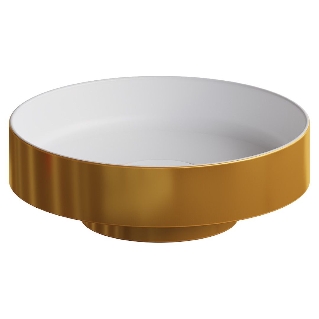 Раковина накладная 40 см Boheme Corian 801-G золото