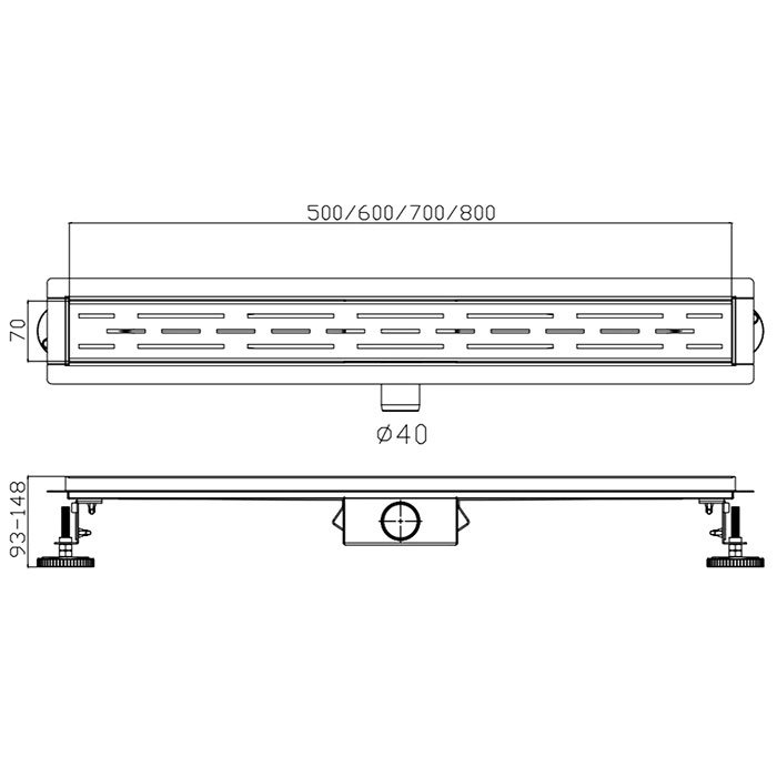 Трап душевой 50x7 Haiba HB91500 хром сатин