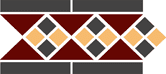 бордюр керамический border lisbon with 1 strip (tr.20, dots 14+21, strips 14) 28х15 см Бордовый