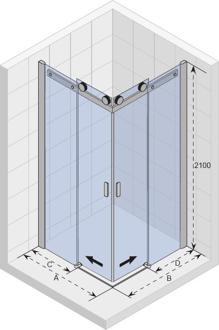 Душевое ограждение 100x90x210 RIHO BALTIC B207