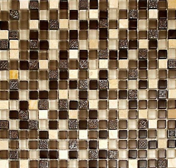 imagine mosaic hs0997 мозаика из смеси стекла,камня и металла 30,1х30,1 Коричневый