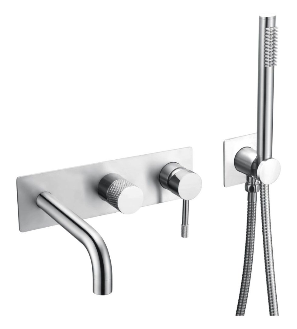 Смеситель встраеваемый с ручным душем и изливом  Boheme UNO 464-3-CR хром