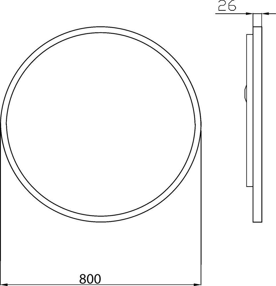 Зеркало Armadi Art Vallessi круглое с полочкой антрацит 80*90 550/2