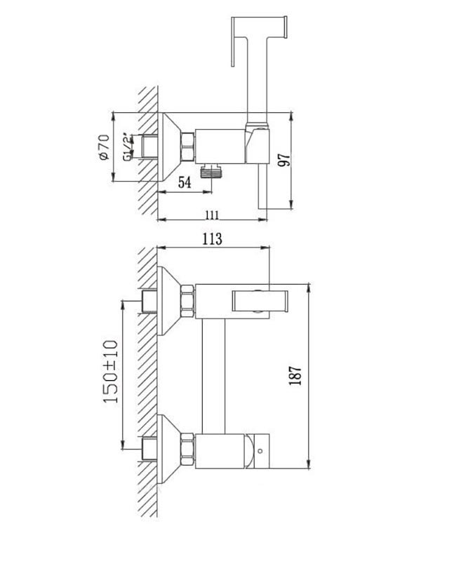 Душ гигиенический со смесителем Haiba HB5510-7