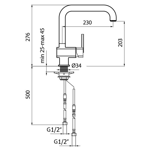 Смеситель для кухни Webert Kitchen Azeta AZ920302015