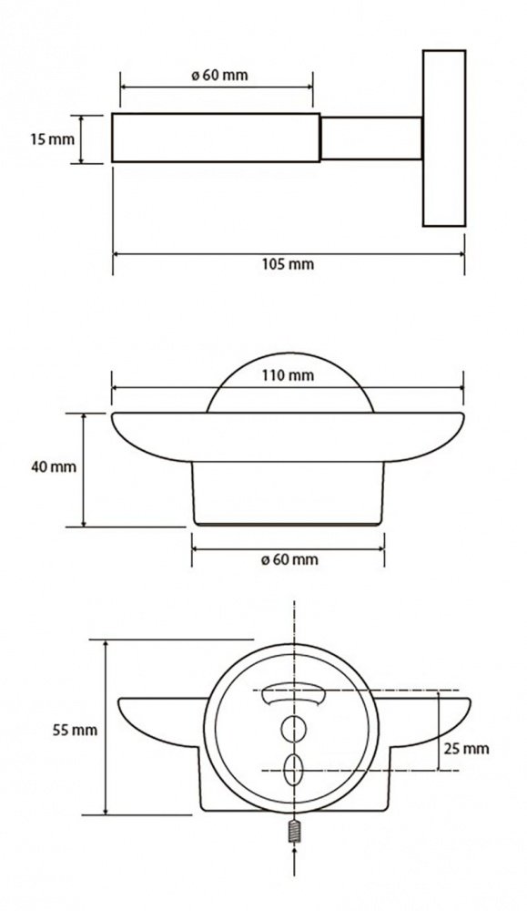 Мыльница стеклянная 11 см BEMETA OMEGA хром
