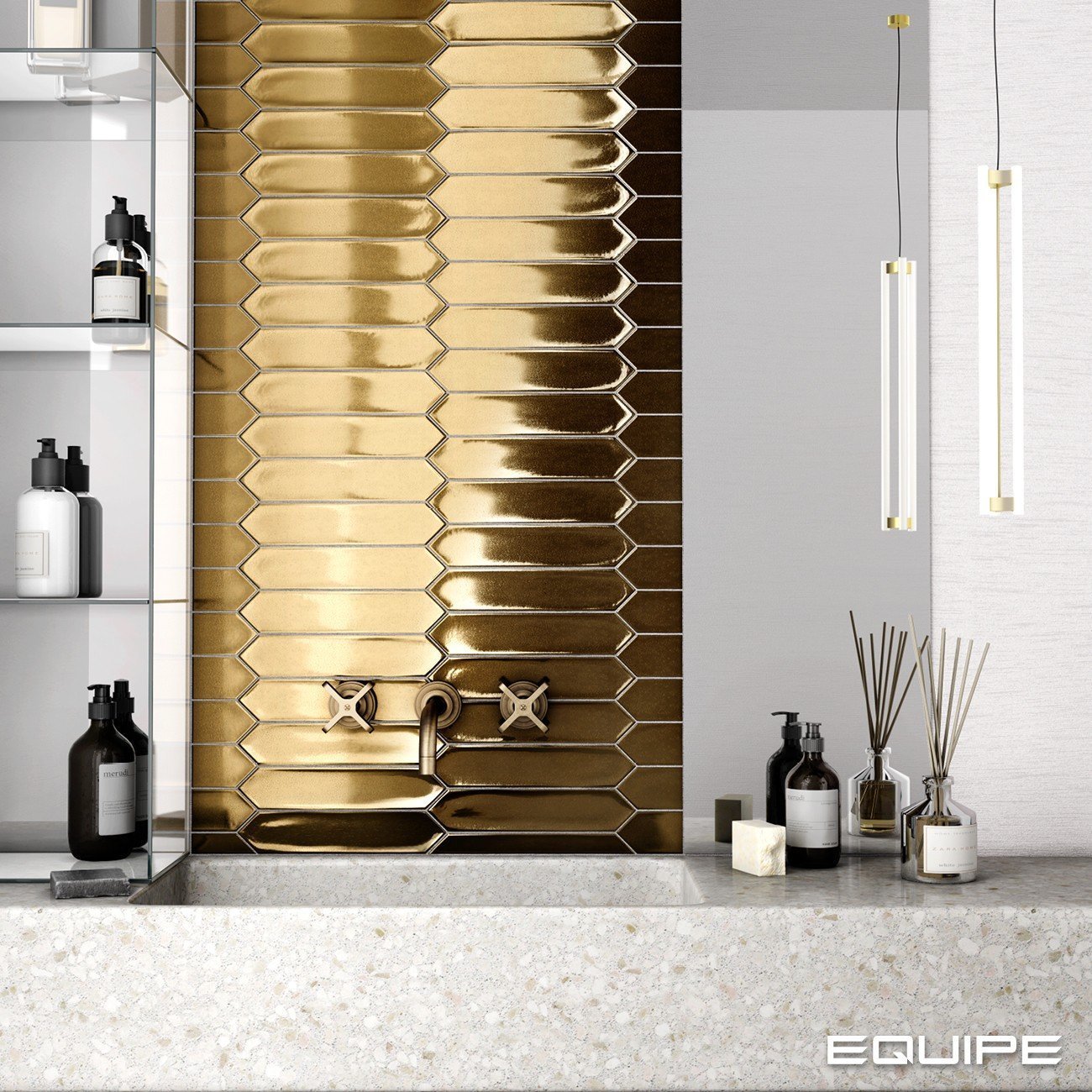 плитка керамическая настенная 27491 lanse gold 5х25 см Белый