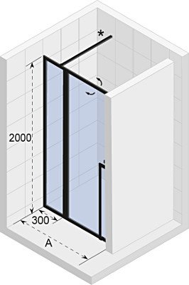 Душевая дверь 110x200 RIHO SZ LUCID GD104 BLACK