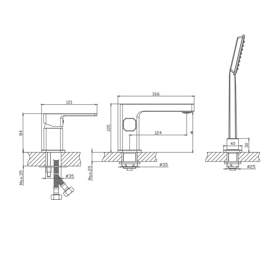 Смеситель на борт ванны Haiba HB80615
