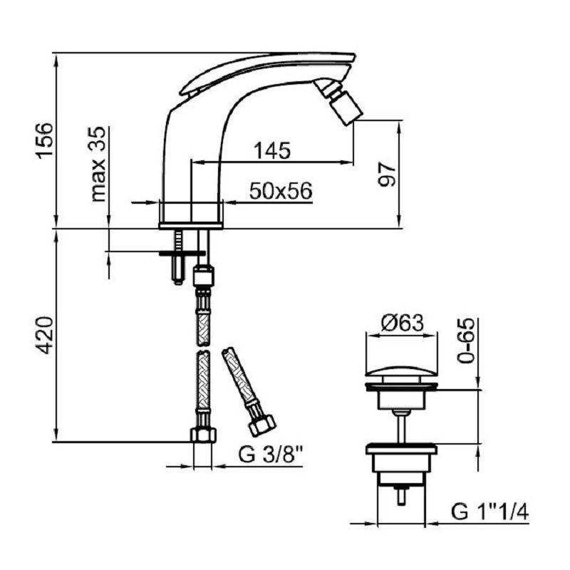 Смеситель для биде Webert Aria AI840102015