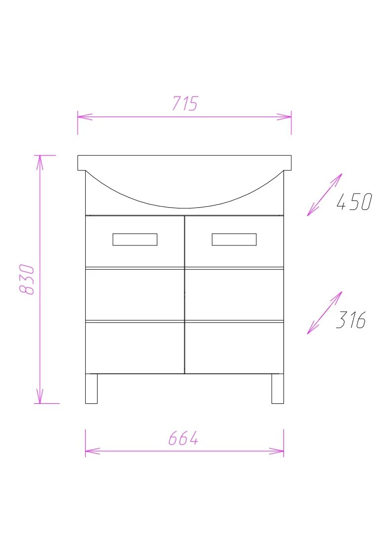 Тумба Onika БАЛТИКА 70.10 под раковину Santek БАЛТИКА 70