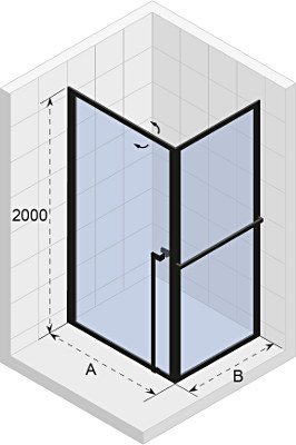 Душевое ограждение 100x80x200 RIHO SZ LUCID GD201 BLACK