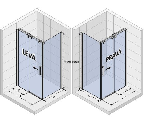 Душевое ограждение 100x80x195 RIHO Ocean O203 L