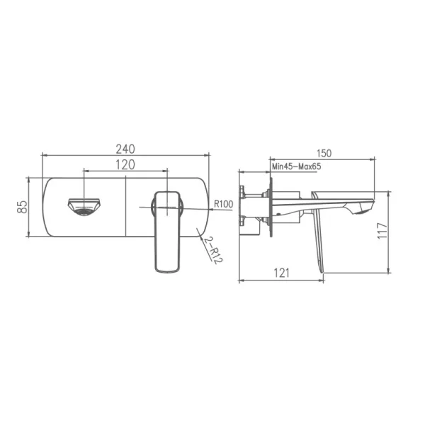 Встраиваемый смеситель для ванны Haiba HB80548-7