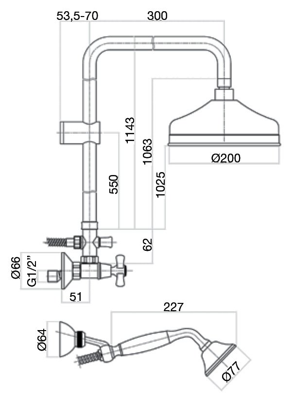 Душевая система Webert Armony AM760405060 медь