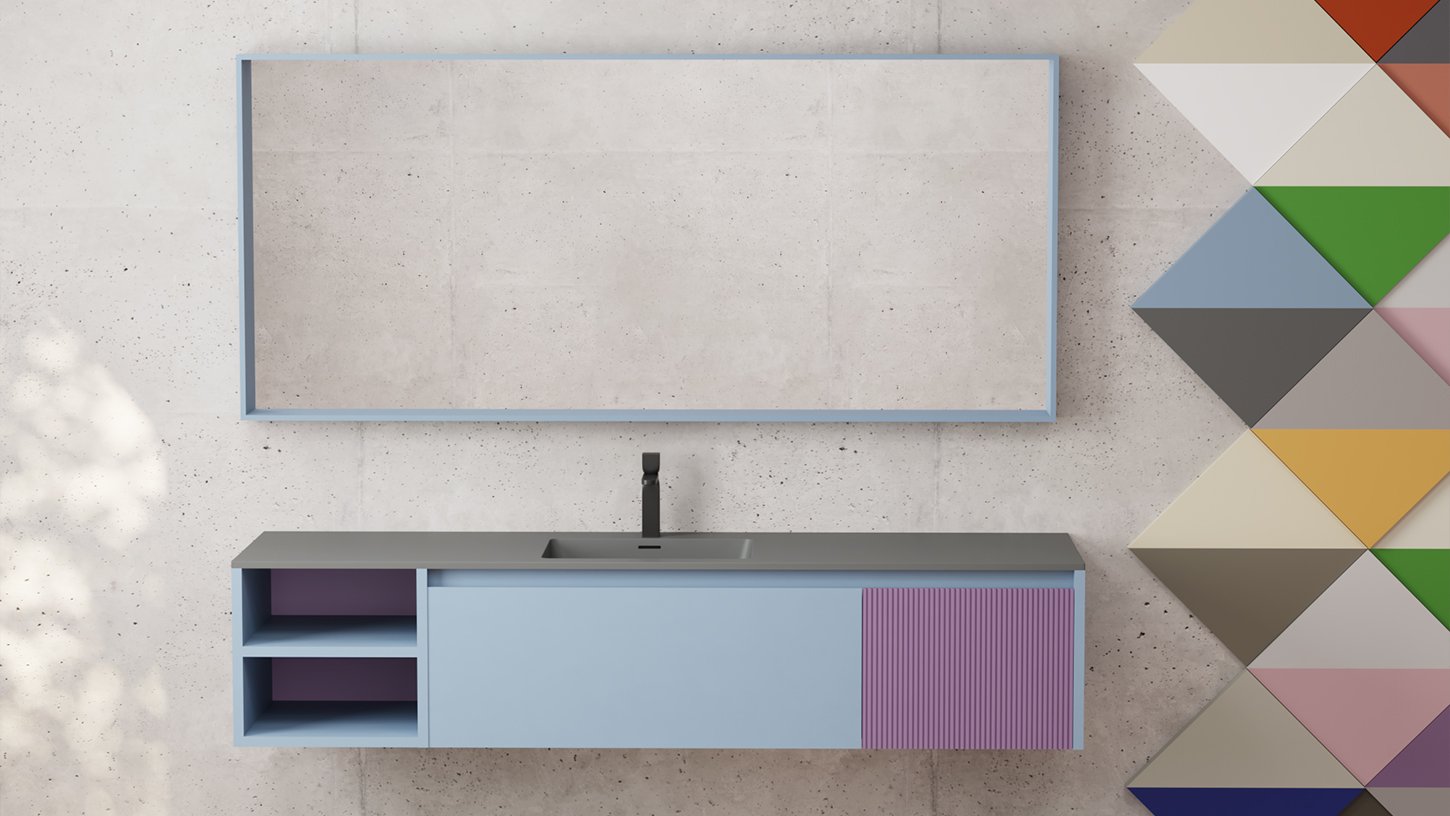 Тумба со столешницей 1000х500х400 см Salini DOMINO 27D310F RAL